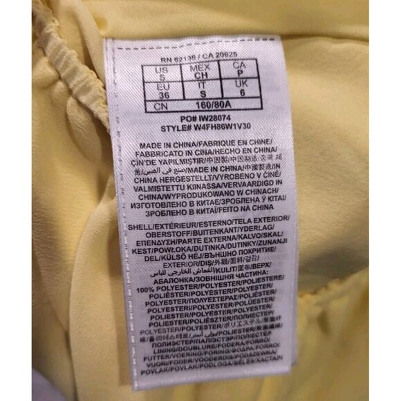 New Yellow Chiffon Strapless Tie Back Top Guess Sz S Peplum Pleated - Picture 7 of 8